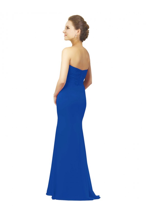 A-Line Sweetheart Chiffon Long Royal Blue Bridesmaid Dress / Evening Gowns Sydney