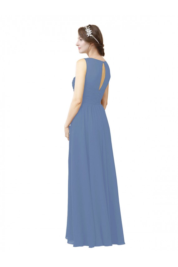 Sheath Sweetheart Soft Chiffon Long Windsor Blue Bridesmaid Dress Sydney