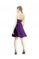 A-Line Strapless Soft Chiffon Knee Length Purple Bridesmaid Dress Sydney