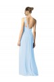 A-Line One Shoulder Soft Chiffon Long Light Sky Blue Bridesmaid Dress Sydney