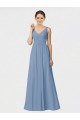 A-Line Sweetheart Soft Chiffon Long Dusty Blue Bridesmaid Dress Sydney