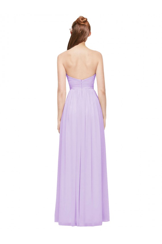 A-Line Strapless Soft Chiffon Long Lilac Evening Dress / Bridesmaid Dress Sydney