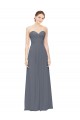 A-Line Sweetheart Soft Chiffon Long Slate Grey Bridesmaid Dress Sydney