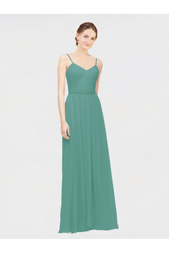 A-Line V-Neck Chiffon Long Icelandic Silver Bridesmaid Dress / Evening Dress Sydney