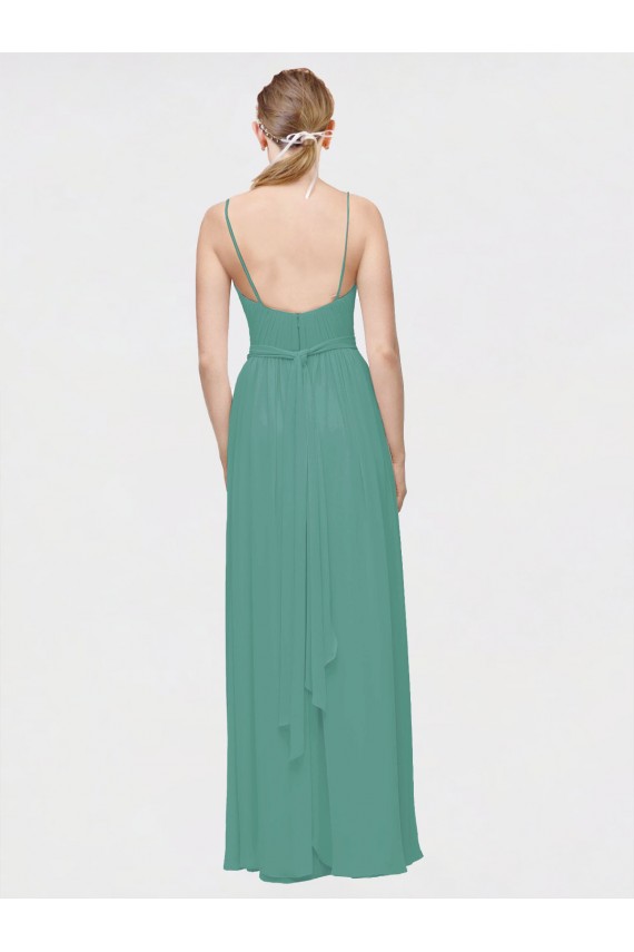 A-Line V-Neck Chiffon Long Icelandic Silver Bridesmaid Dress / Evening Dress Sydney