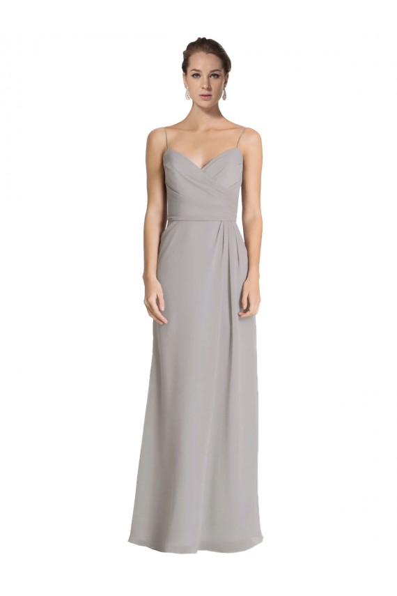 Sheath Sweetheart Soft Chiffon Long Silver Bridesmaid Dress Sydney
