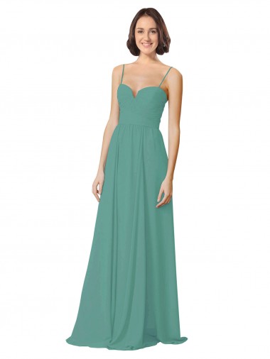 A-Line Sweetheart Soft Chiffon Long Icelandic Silver Bridesmaid Dress Sydney