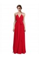 A-Line V-Neck Chiffon Long Red Bridesmaid Dress Sydney
