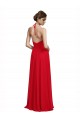 A-Line V-Neck Chiffon Long Red Bridesmaid Dress Sydney