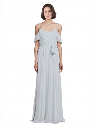 A-Line Spaghetti Straps Soft Chiffon Long Frost Formal Dress / Bridesmaid Dress Sydney