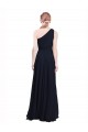 A-Line One Shoulder Soft Chiffon Long Dark Navy Bridesmaid Dress Sydney