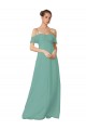 A-Line Spaghetti Straps Soft Chiffon Long Seaside Bridesmaid Dress Sydney