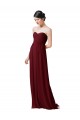 A-Line Strapless Soft Chiffon Long Burgundy Bridesmaid Dress Sydney