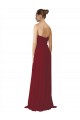A-Line Strapless Soft Chiffon Long Burgundy Bridesmaid Dress Sydney