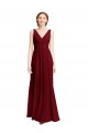 A-Line V-Neck Chiffon Long Burgundy Bridesmaid Dress / Evening Gowns Sydney