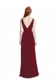 A-Line V-Neck Chiffon Long Burgundy Bridesmaid Dress / Evening Gowns Sydney