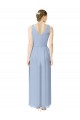 A-Line V-Neck Soft Chiffon Long Periwinkle Bridesmaid Dress Sydney