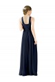 Princess V-Neck Chiffon Long Dark Navy Bridesmaid Gowns Sydney