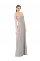 A-Line Strapless Soft Chiffon Long Oyster Silver Bridesmaid Dress Sydney