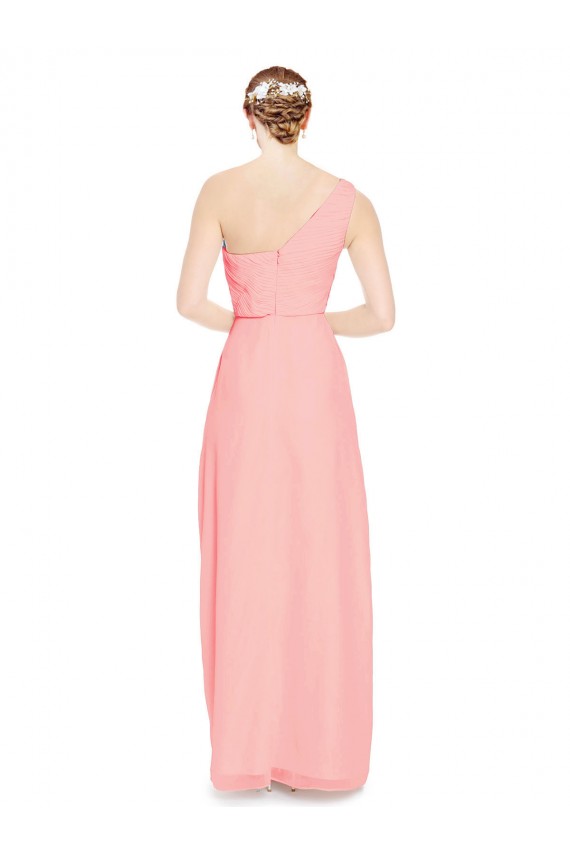 A-Line Sweetheart Soft Chiffon Long Salmon Bridesmaid Dress Sydney