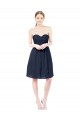 A-Line Sweetheart Soft Chiffon Knee Length Dark Navy Bridesmaid Dress Sydney