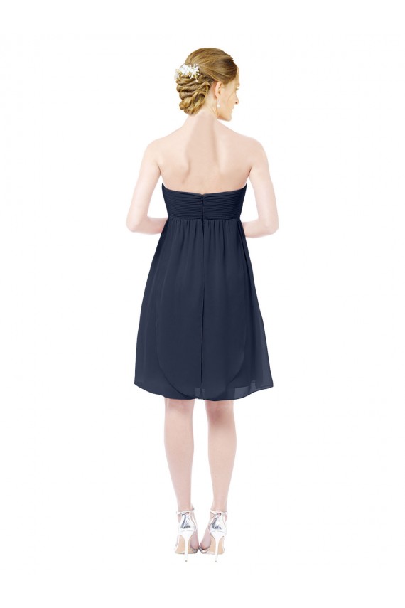 A-Line Sweetheart Soft Chiffon Knee Length Dark Navy Bridesmaid Dress Sydney