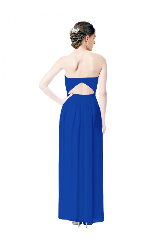 Sheath Sweetheart Soft Chiffon Long Royal Blue Bridesmaid Dress Sydney