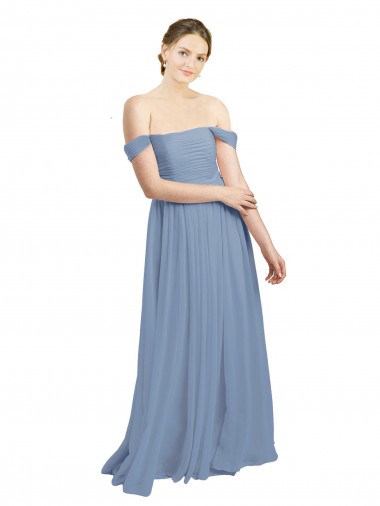 A-Line Sweetheart Soft Chiffon Long Dusty Blue Formal Dress / Bridesmaid Dress Sydney