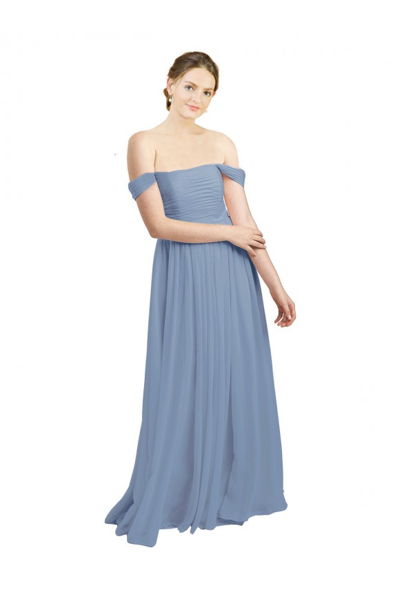 A-Line Sweetheart Soft Chiffon Long Dusty Blue Formal Dress / Bridesmaid Dress Sydney