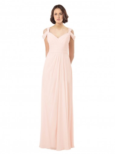 A-Line Sweetheart Chiffon Long Pink Bridesmaid Dress / Evening Dress Sydney