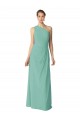 A-Line One Shoulder Soft Chiffon Long Jade Bridesmaid Dress Sydney