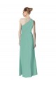 A-Line One Shoulder Soft Chiffon Long Jade Bridesmaid Dress Sydney