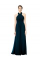 A-Line Halter Neck Soft Chiffon Long Midnight Green Formal Dress / Bridesmaid Dress Sydney