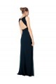 A-Line V-Neck Soft Chiffon Long Midnight Green Bridesmaid Dress Sydney