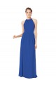 A-Line Halter Neck Chiffon Long Royal Blue Bridesmaid Dress / Evening Dress Sydney