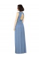 A-Line Bateau Neck Soft Chiffon Long Dusty Blue Bridesmaid Dress Sydney
