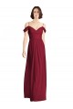 A-Line V-Neck Soft Chiffon Long Burgundy Bridesmaid Dresses Sydney
