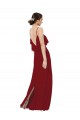 Sheath Scoop Neck Soft Chiffon Long Burgundy Bridesmaid Dress Sydney