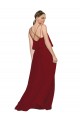 A-Line Spaghetti Straps Soft Chiffon Long Burgundy Bridesmaid Dress Sydney