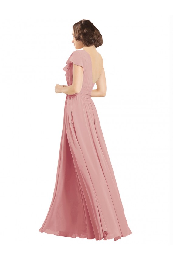A-Line One Shoulder Chiffon Long Bliss Pink Bridesmaid Dress / Evening Dress Sydney