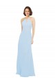 A-Line Halter Neck Soft Chiffon Long Light Sky Blue Bridesmaid Dress Sydney