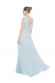 A-Line V-Neck Soft Chiffon Long Sea Glass Bridesmaid Dress Sydney