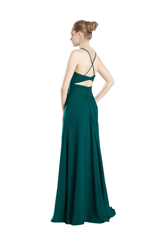 A-Line V-Neck Chiffon Long Hunter Bridesmaid Dress / Evening Dress Sydney
