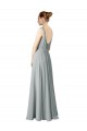 A-Line V-Neck Chiffon Long Silver Bridesmaid Dress / Evening Dress Sydney
