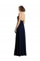 A-Line V-Neck Chiffon Long Dark Navy Bridesmaid Dress & Gowns Sydney