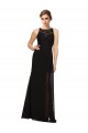 Sheath High Neck Soft Chiffon & Lace Long Black Bridesmaid Dress Sydney