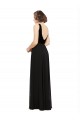 A-Line V-Neck Soft Chiffon & Velvet Long Black Prom Dress / Bridesmaid Dress Sydney