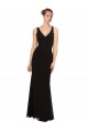 Sheath V-Neck Soft Chiffon Long Black Bridesmaid Dress Sydney