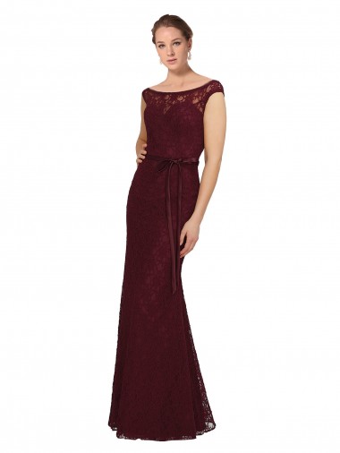 Sheath Bateau Neck Soft Chiffon Long Burgundy Gold Bridesmaid Dress Sydney
