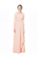 A-Line V-Neck Chiffon Long Wedding Party Dress Sydney